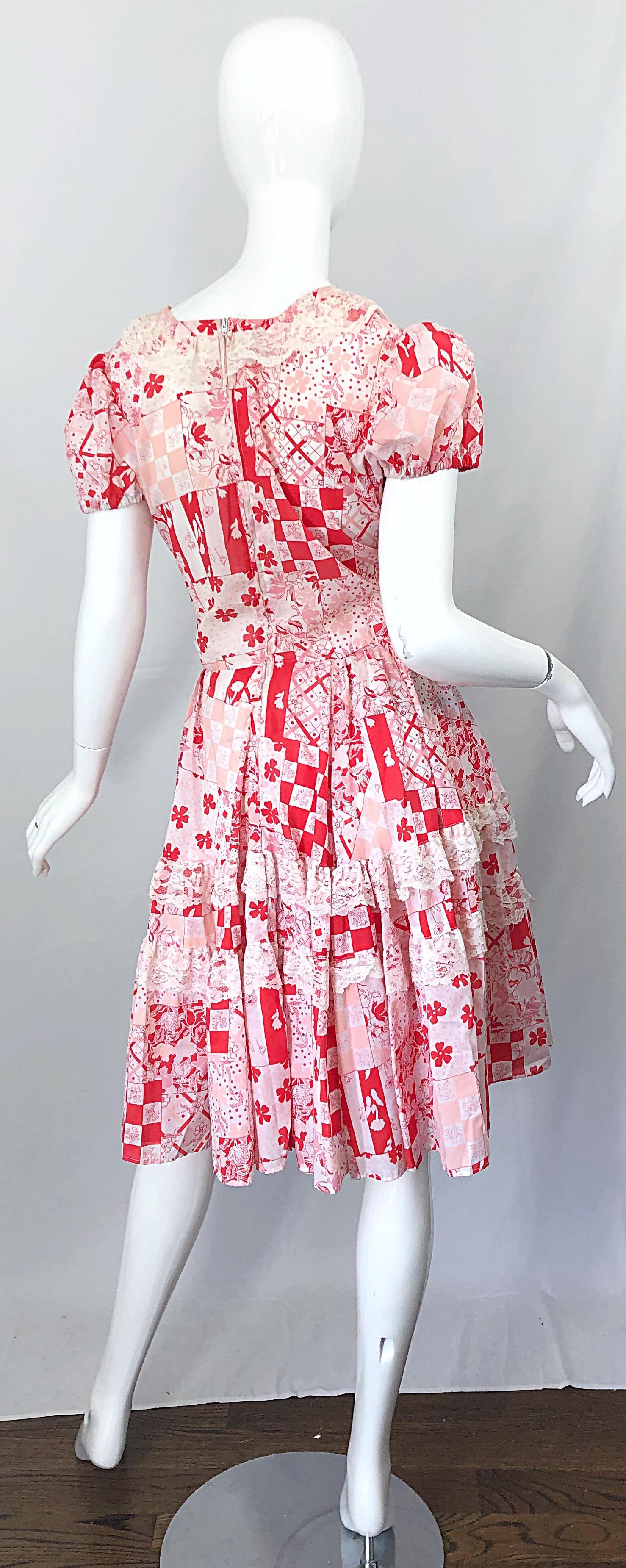 red and white cotton dress