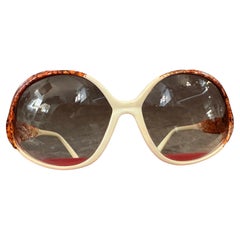 Vintage 1970s Red and White Oversized Italian Sunglasses by Safilo