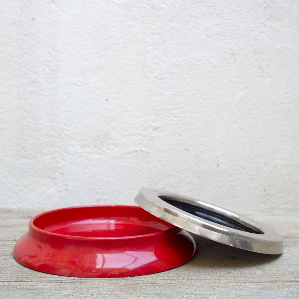 1970s Red Ashtray by Sergio Asti for Kartell In Fair Condition For Sale In Barcelona, Barcelona
