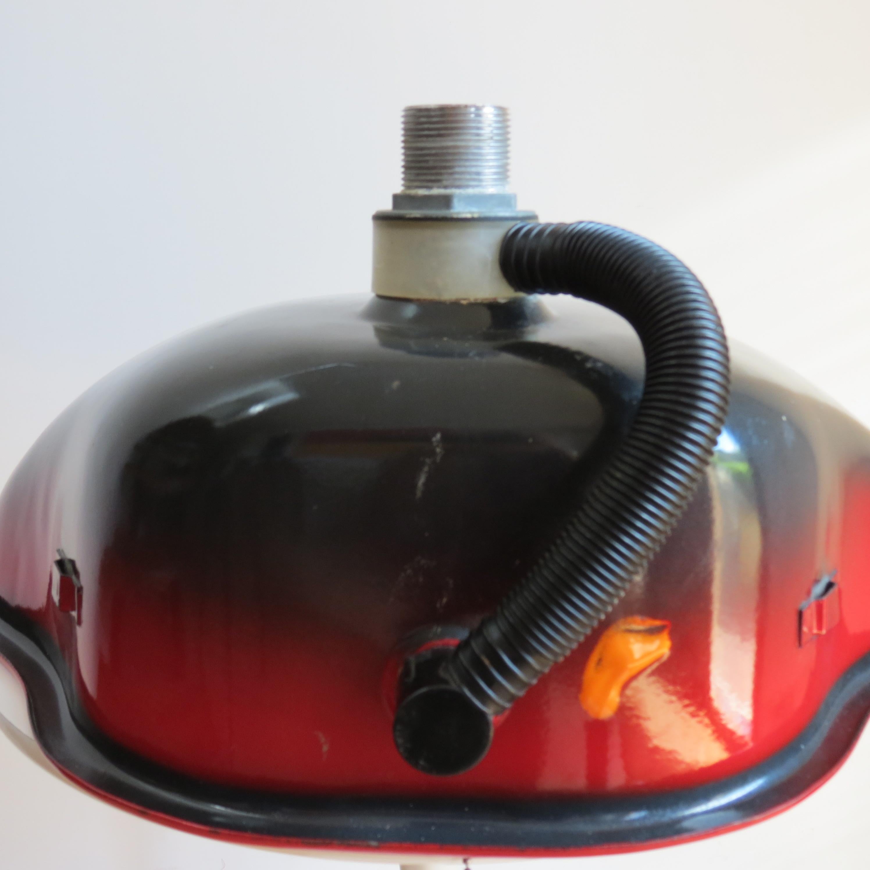 1970s Red Enamelled Bathroom Sink 1
