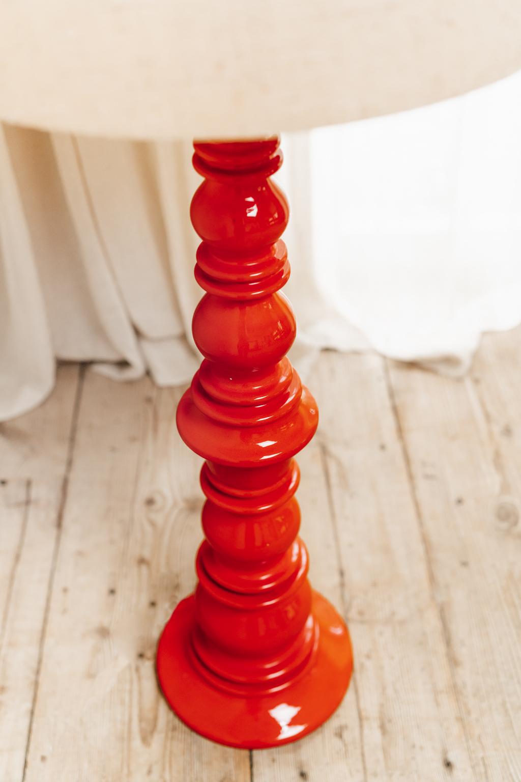 20th Century 1970s Red Glazed Ceramic Floor Lamp