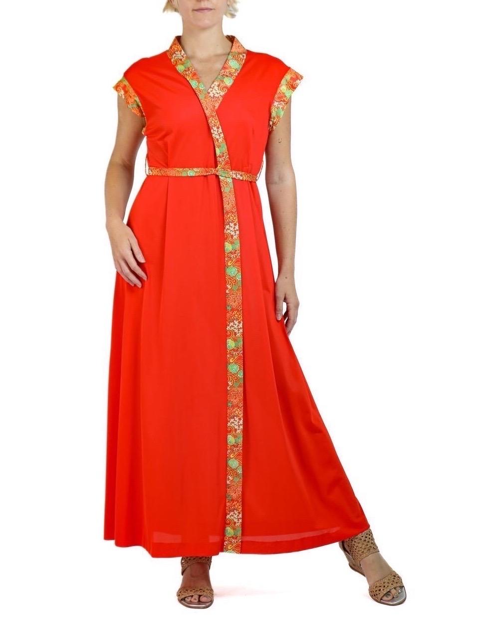 1970S Red, Green & Yellow Belted Dress 2