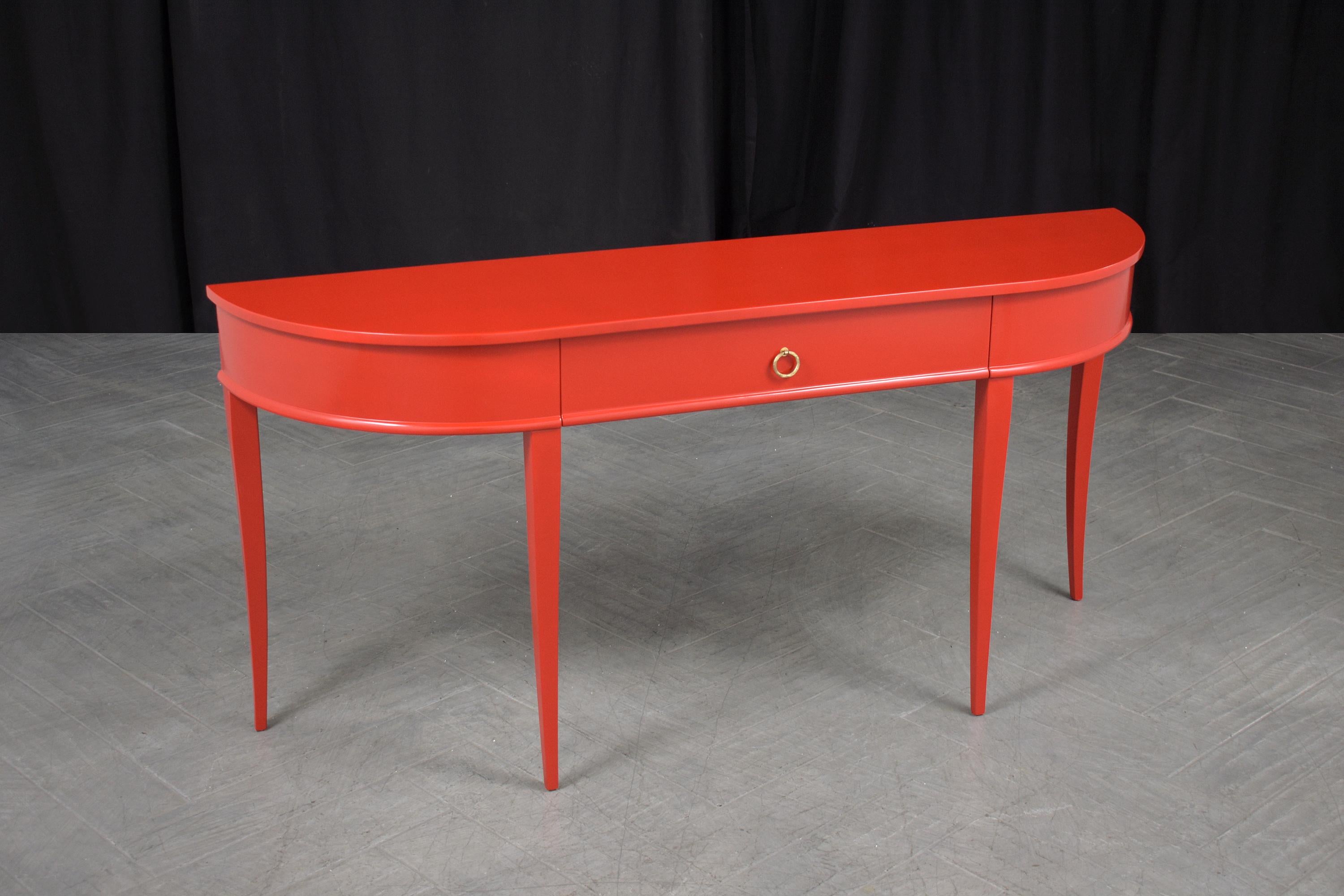 1970s Red Lacquer Console Table 1