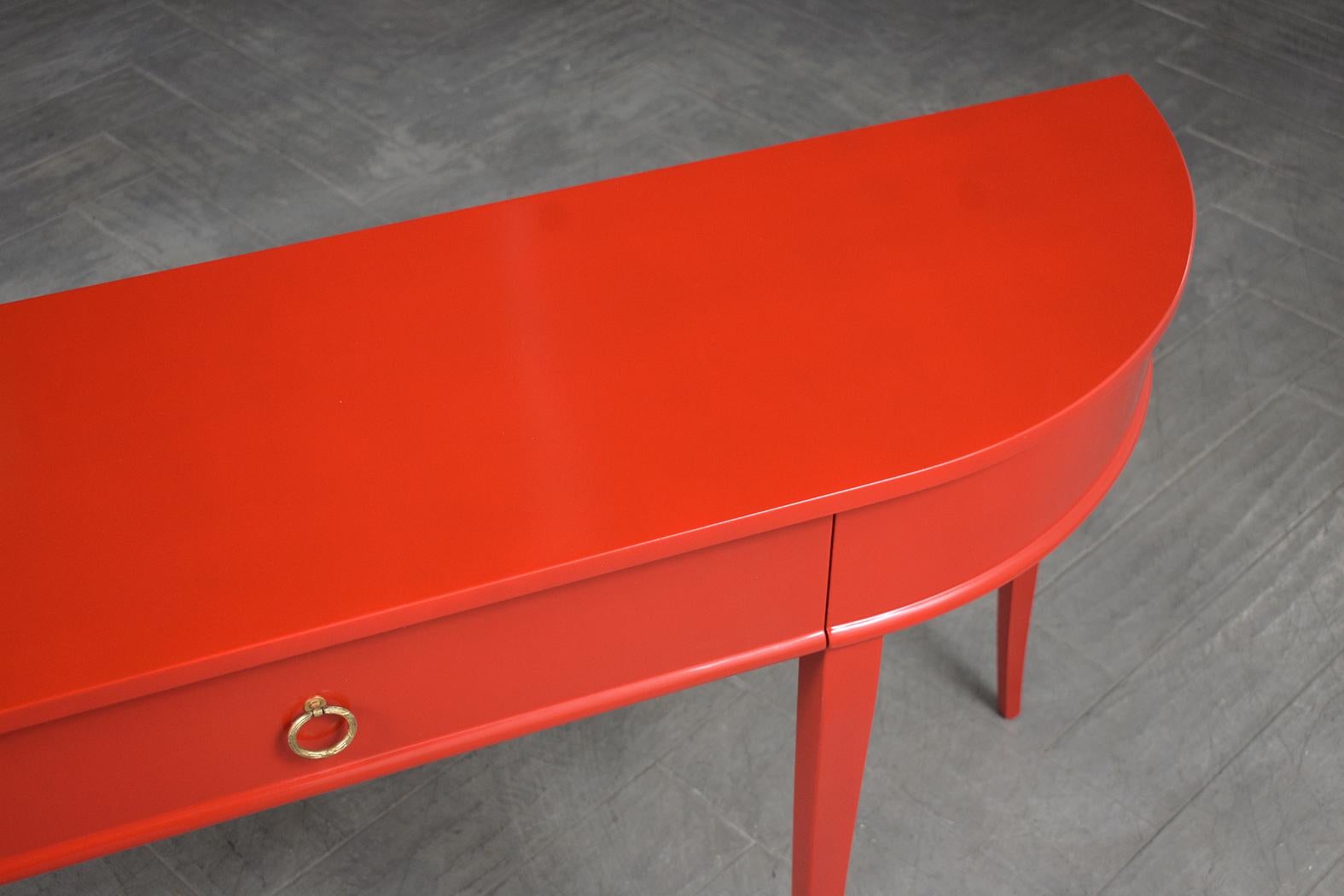 1970s Red Lacquer Console Table 2