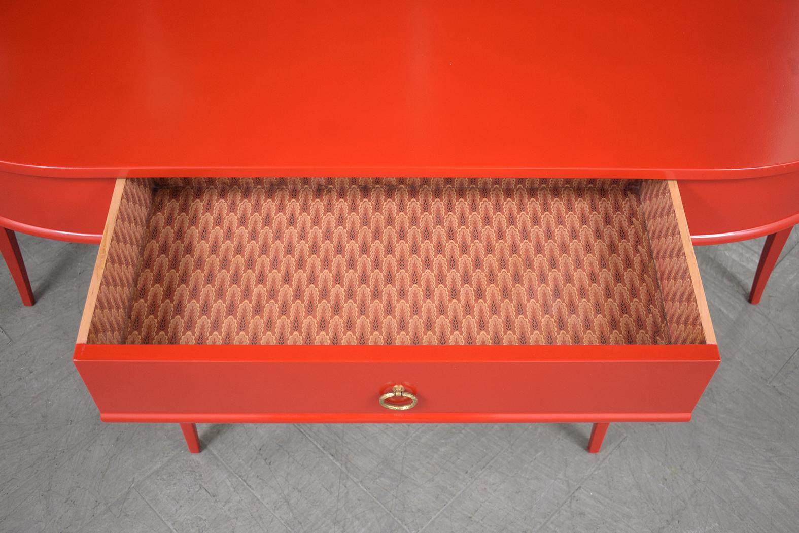 Mid-Century Modern 1970s Red Lacquer Console Table