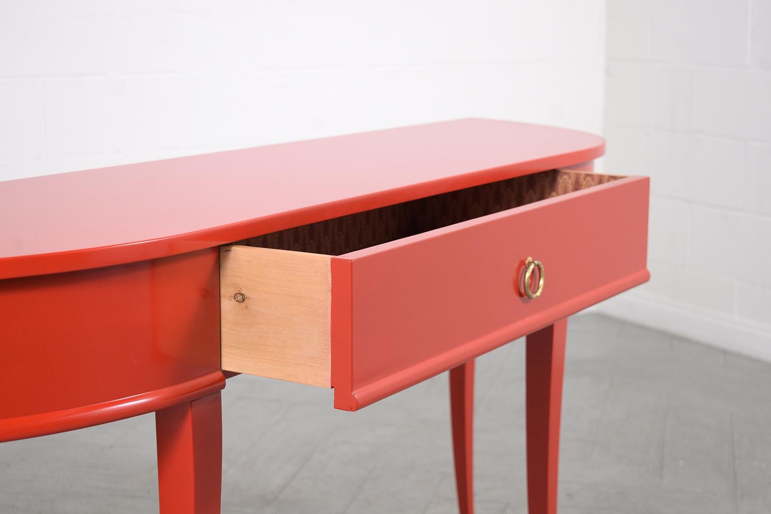American 1970s Red Lacquer Console Table