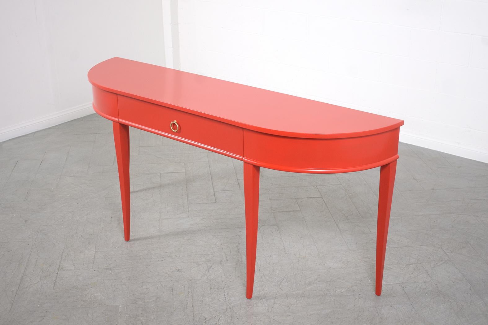 1970s Red Lacquer Console Table In Good Condition In Los Angeles, CA