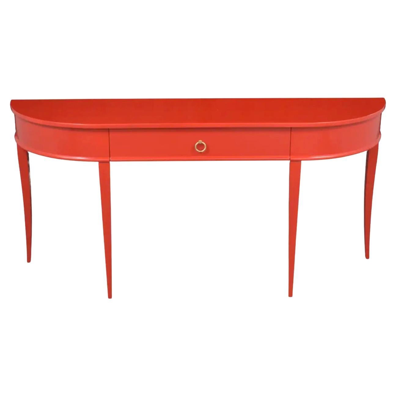1970s Red Lacquer Console Table