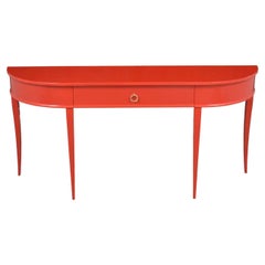 1970s Red Lacquer Console Table