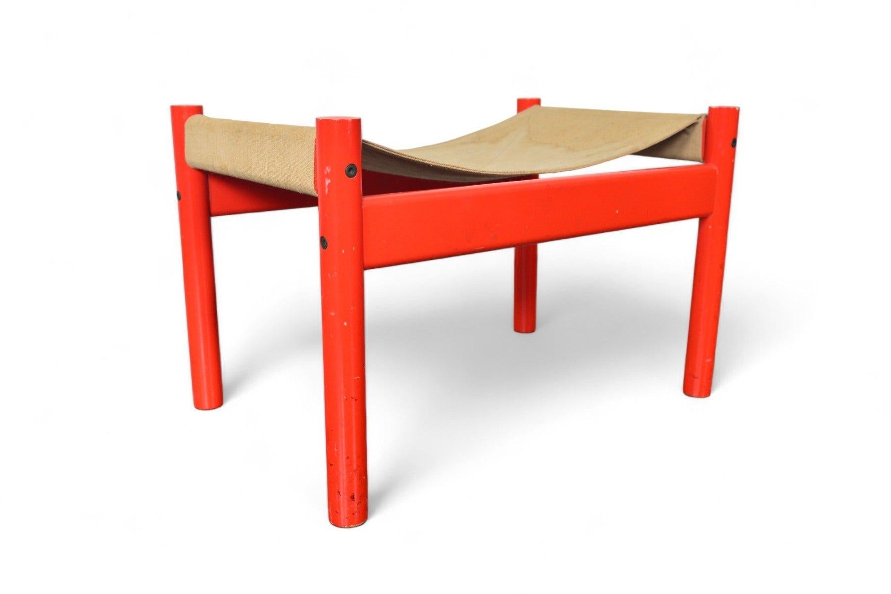 Origin: Netherlands
Designer: Unknown
Manufacturer: Unknown
Era: 1970s
Materials: Lacquered Beech, Canvas
Measurements: 24