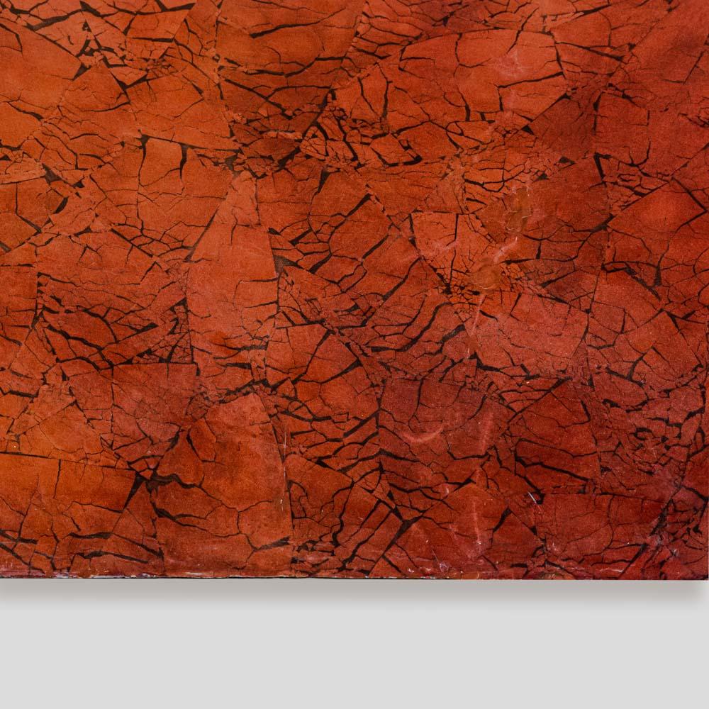 Colombian 1970s Red Laquer crackleware finished Console Table by Enrique Garcel For Sale