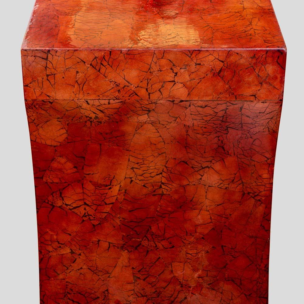 1970s Red Laquer crackleware finished Console Table by Enrique Garcel In Good Condition For Sale In London, GB