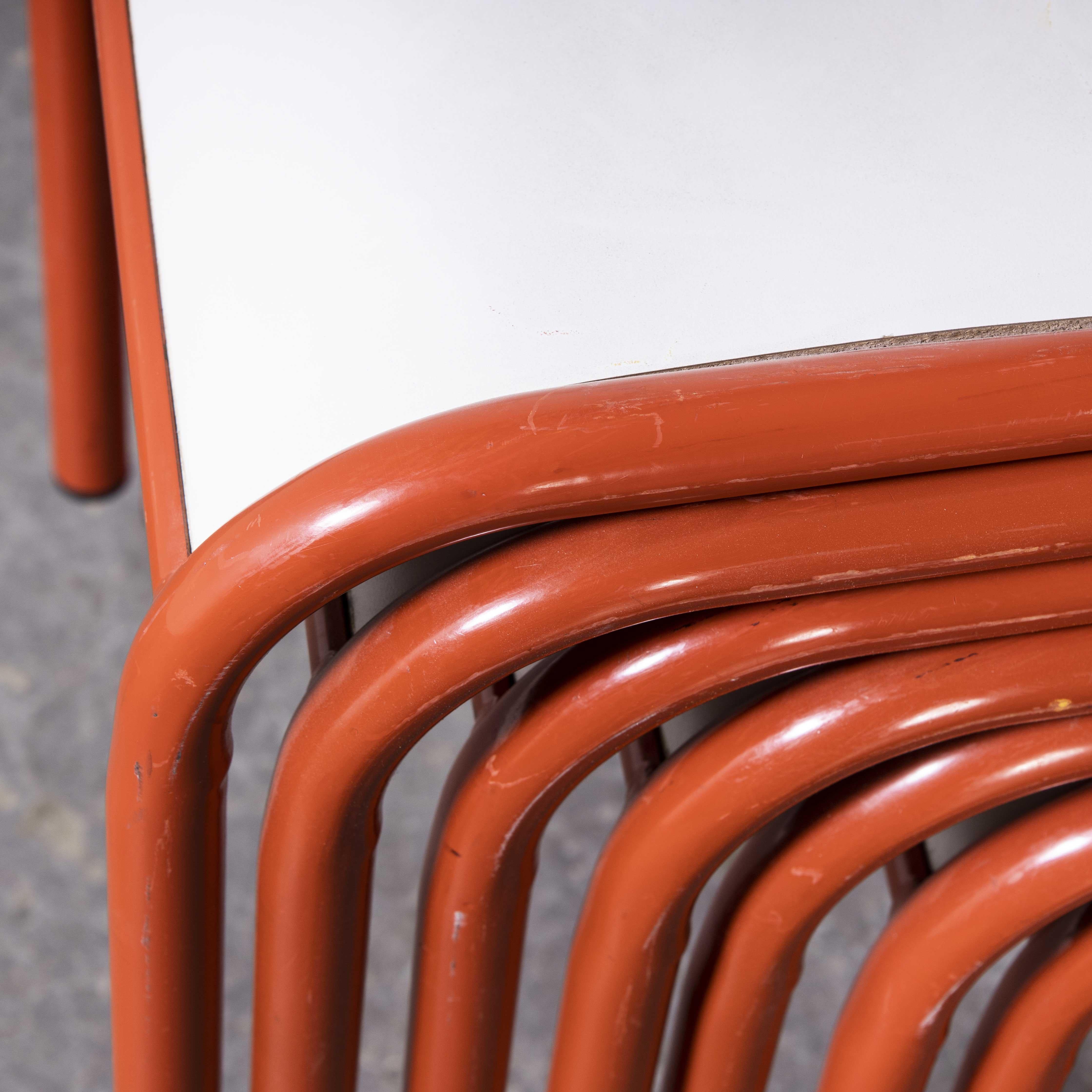 1970's Red Mullca Stacking Dining Chair, Set of Eight 2