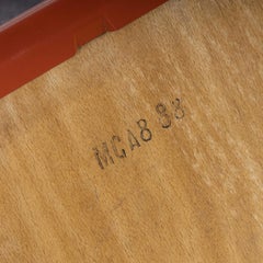 1970's Red Mullca Stacking Dining Chair, Set of Six