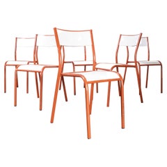 1970
s Red Mullca Stacking Dining Chair, Set of Six
