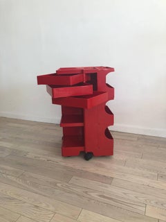1970s Red Plastic Boby Cart Work Station by Joe Colombo