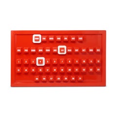 1970s Red Plastic Perpetual Calendar