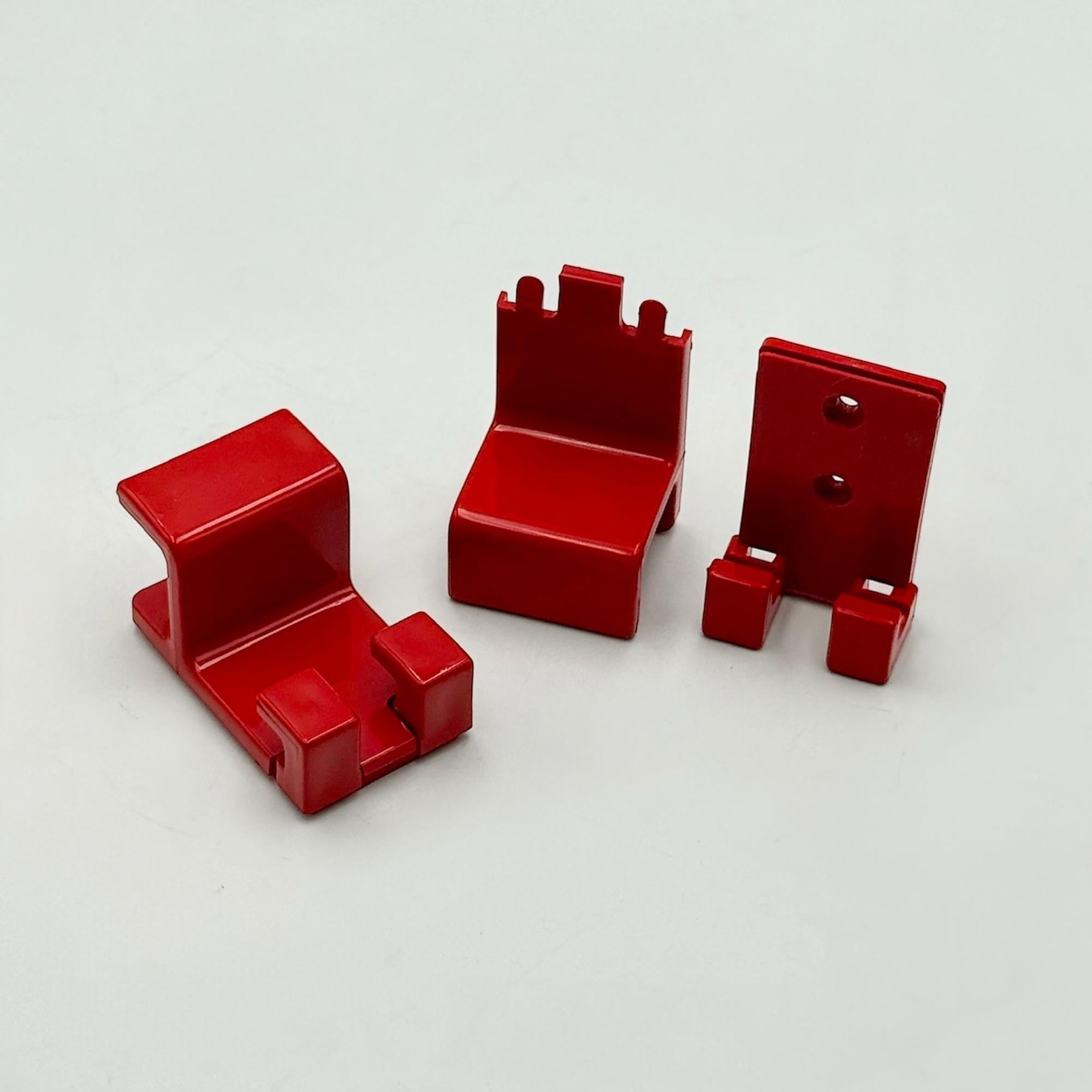 1970s Red Plastic Wall Hooks by Makio Hasuike for Gedy Italy as New in vendita 2