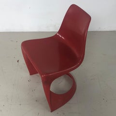1970s Red Stacking Chair by Steen Ostergaard for Cado