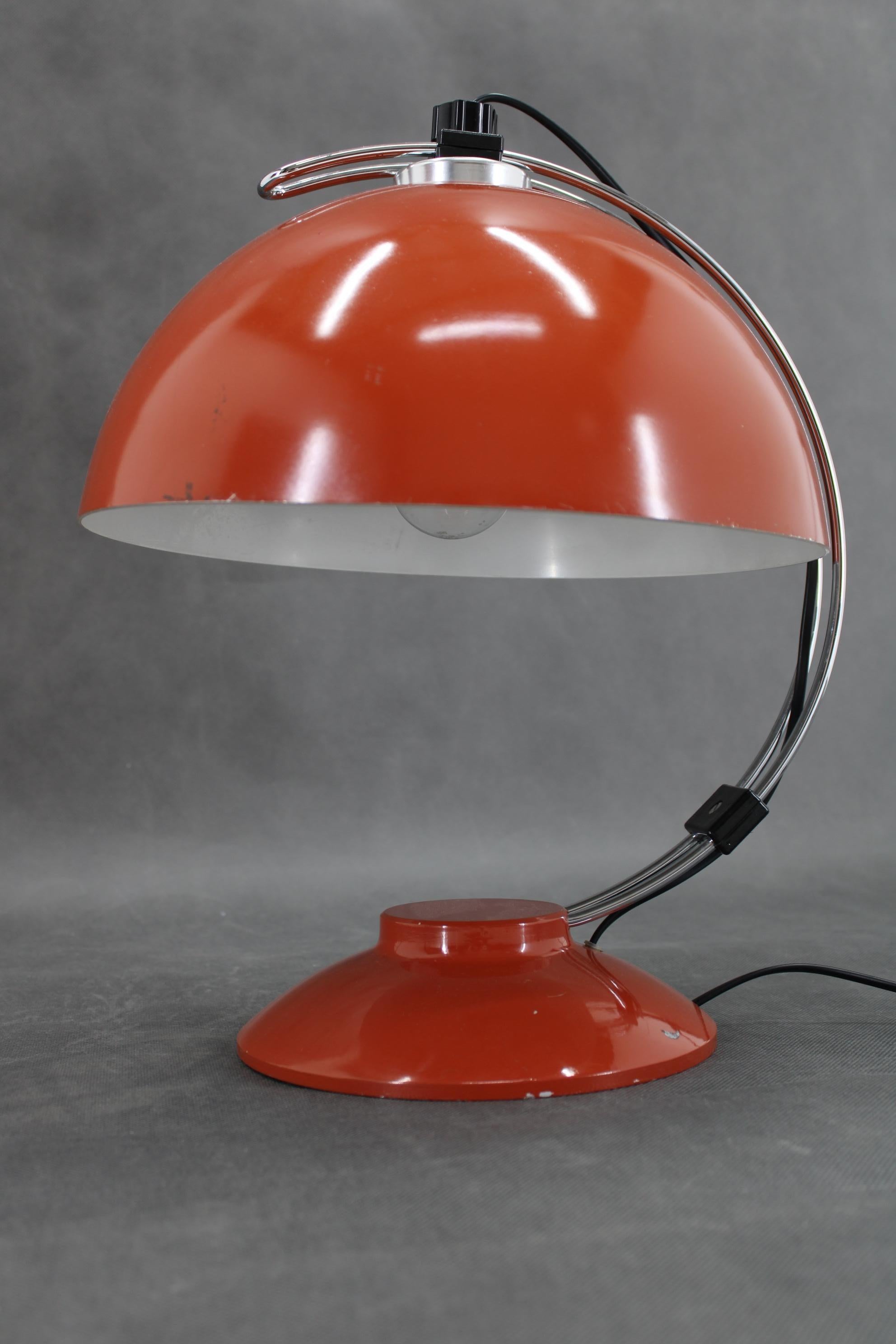 Czech 1970s Red Table Lamp For Sale