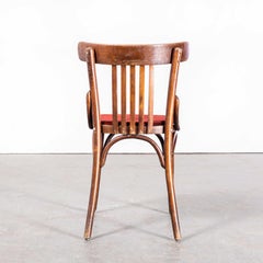 1970's Red Upholstered Bentwood Dining Chair - Set Of Six