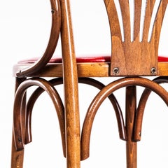 1970's Red Upholstered Fanback Arm Dining Chairs - Set Of Eight
