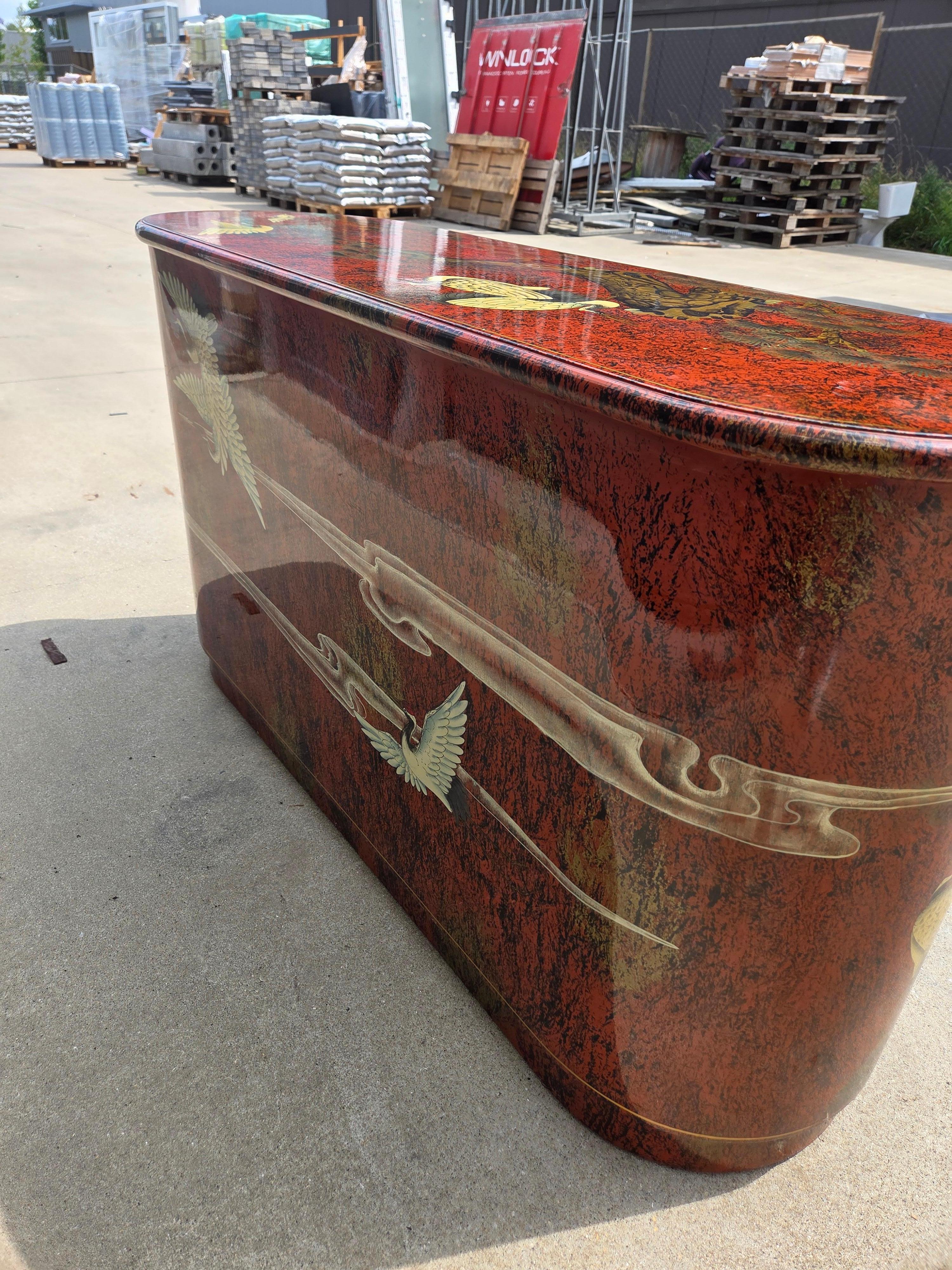 Cabinet Chinoiserie Rouge Vintage des années 1970 État moyen - En vente à Waasmunster, BE