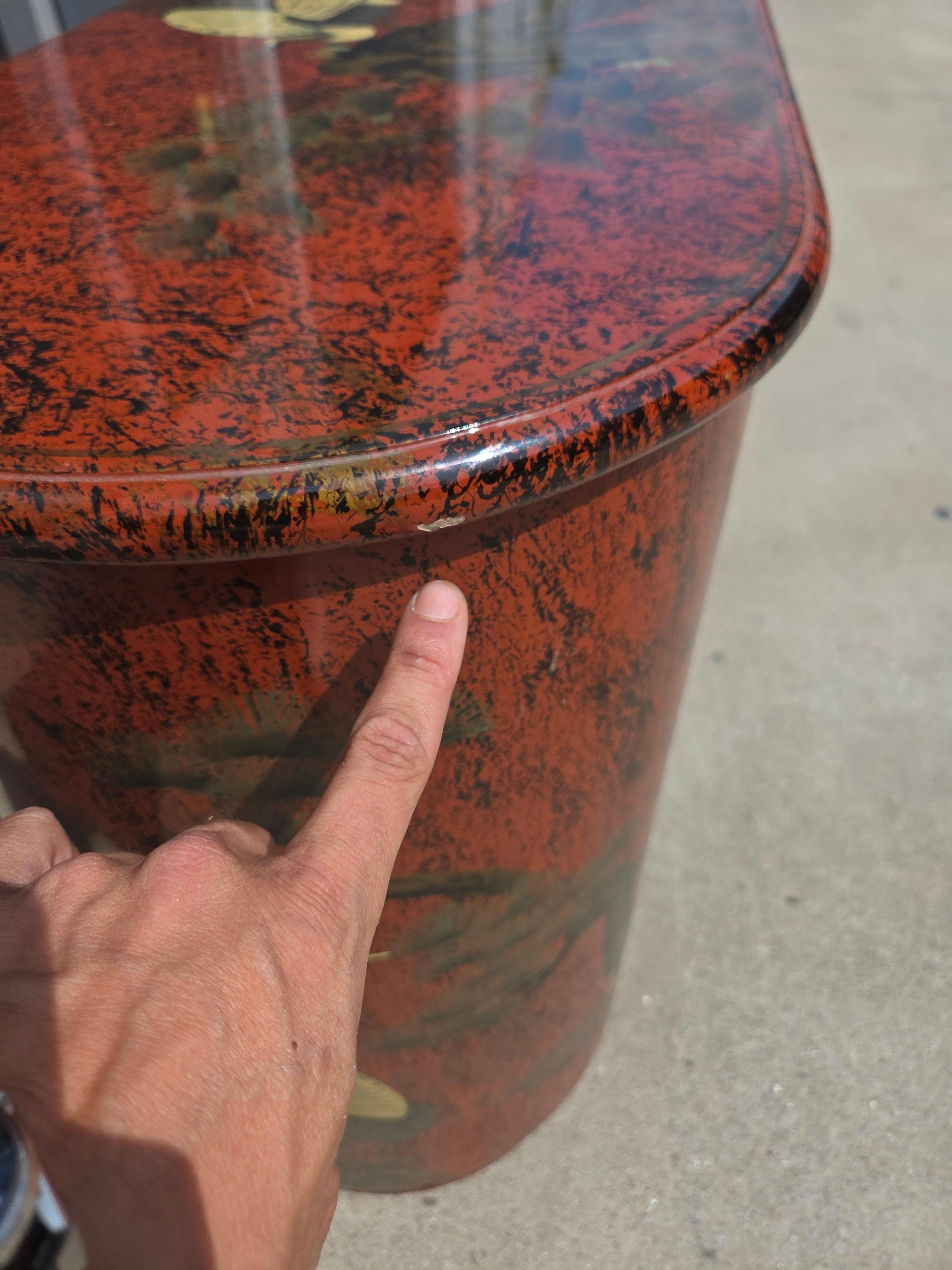 Cabinet Chinoiserie Rouge Vintage des années 1970 en vente 2