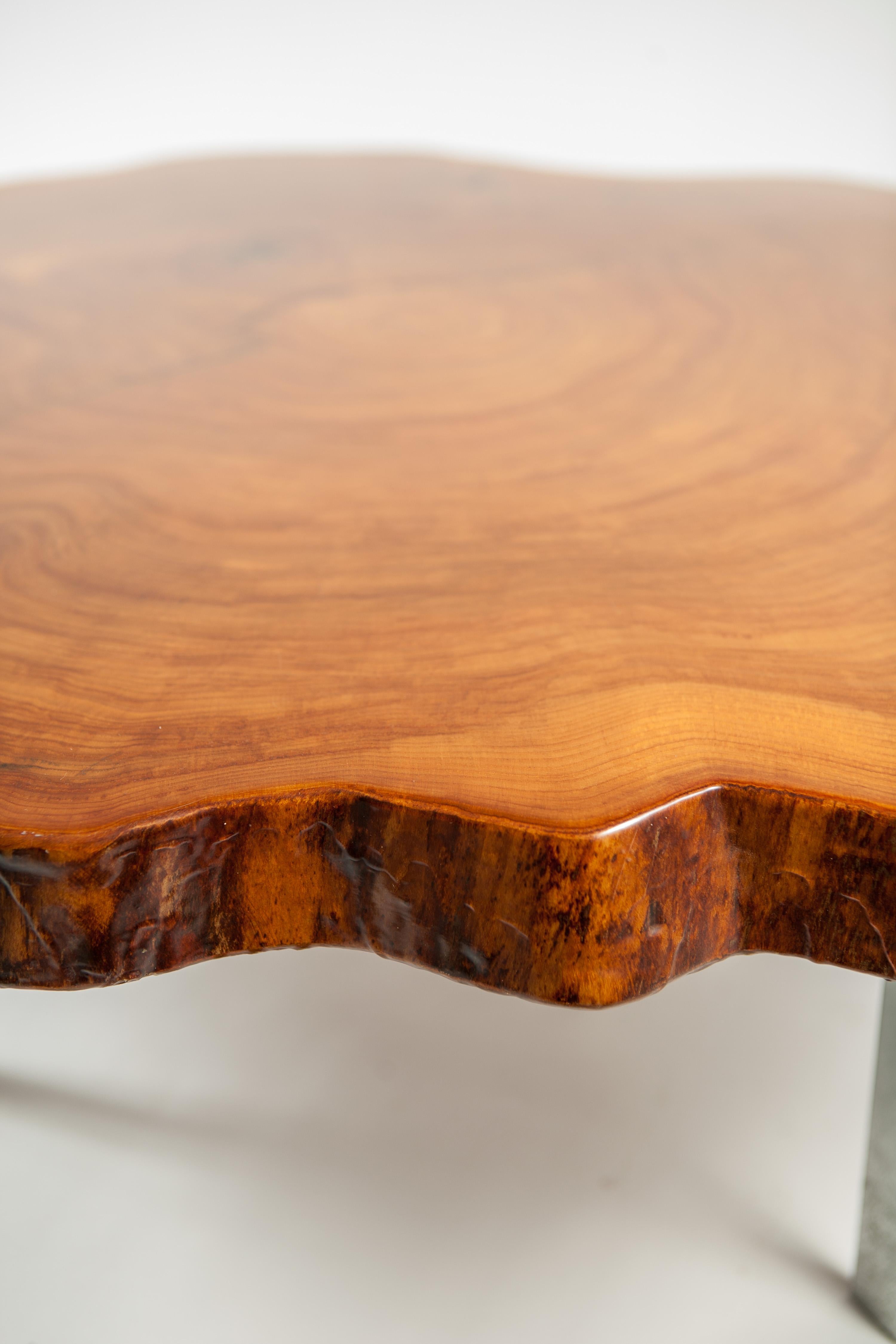 Late 20th Century 1970s Redwood Slab Coffee Table