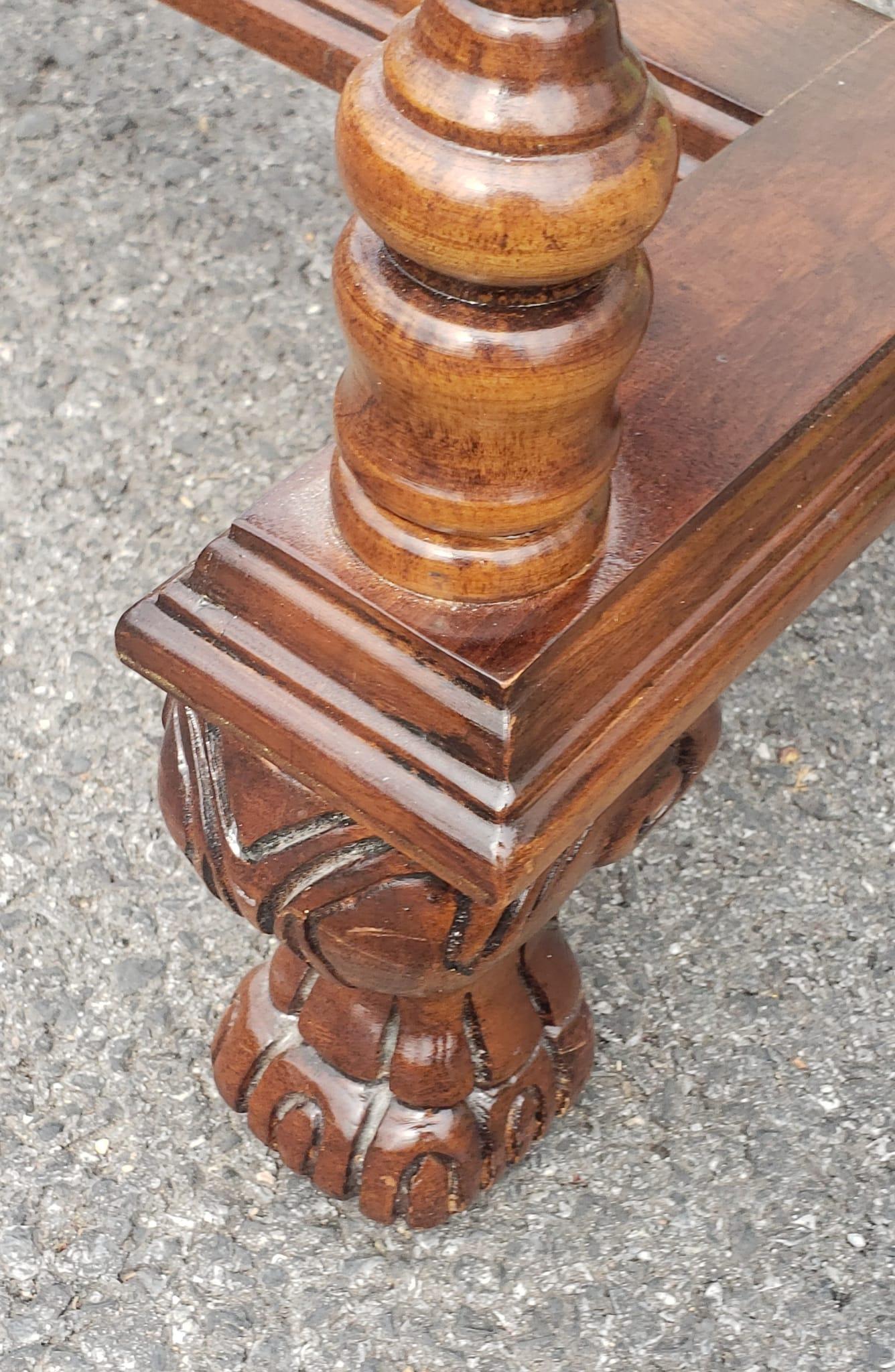 1970s Regency Carved Walnut Quilt Rack In Good Condition For Sale In Germantown, MD