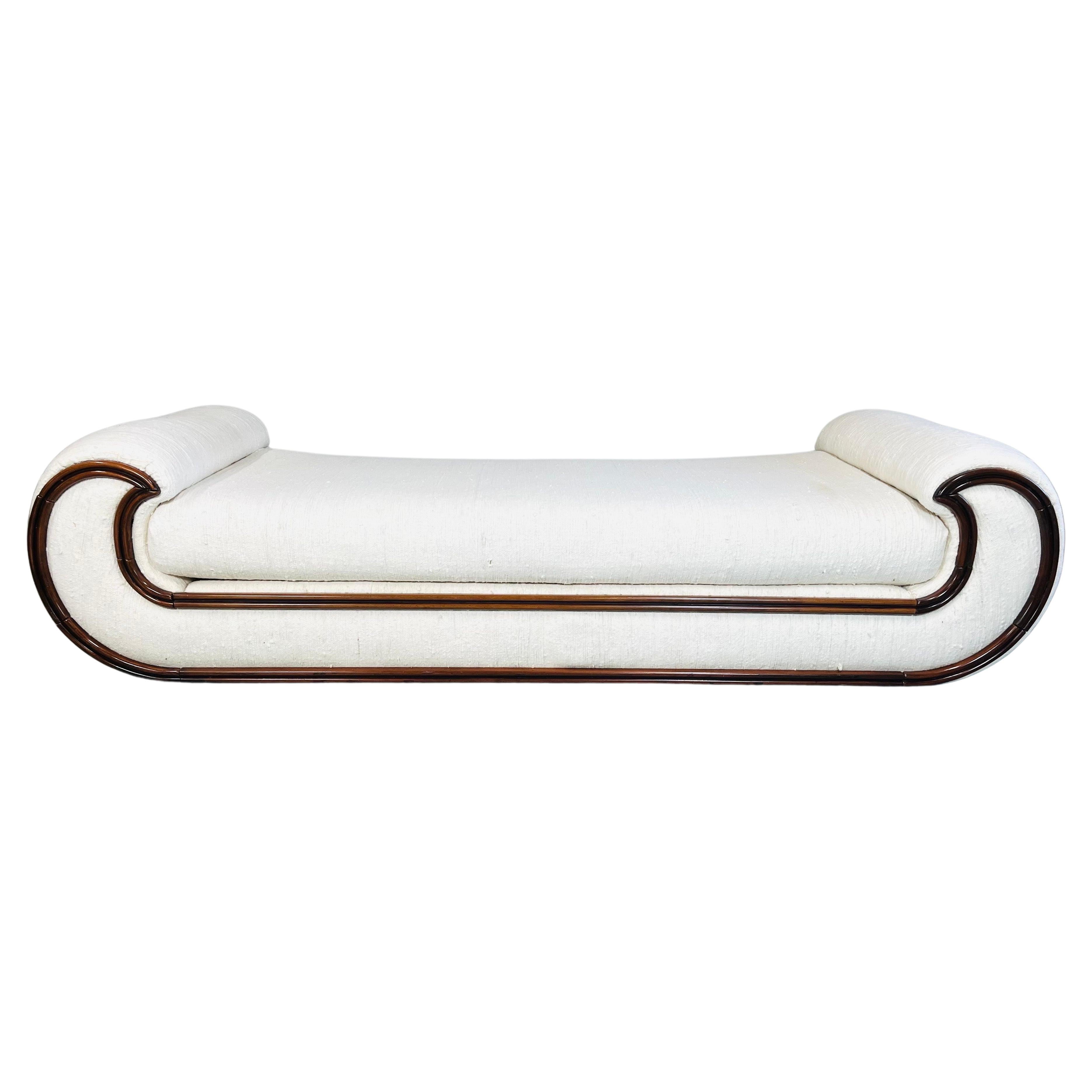 1970's Hollywood Regency Chaise Lounge or Daybed by Vivai del Sud, Italy
