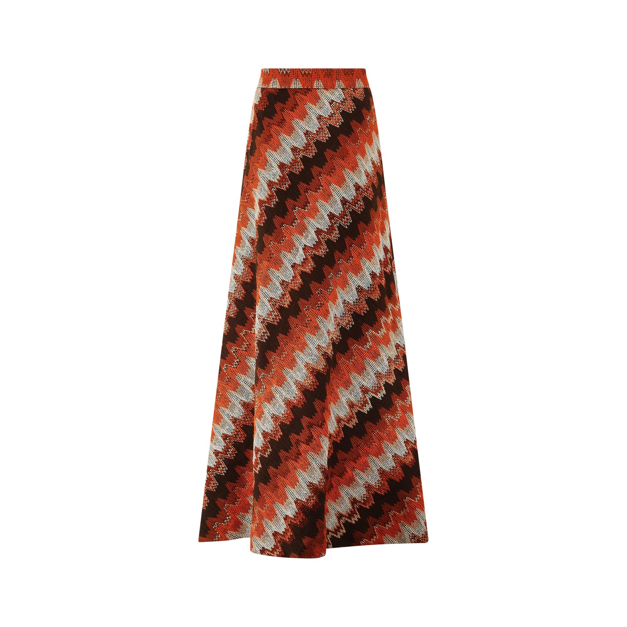 Women's 1970s Reldan Textured Wool Orange Tone Skirt