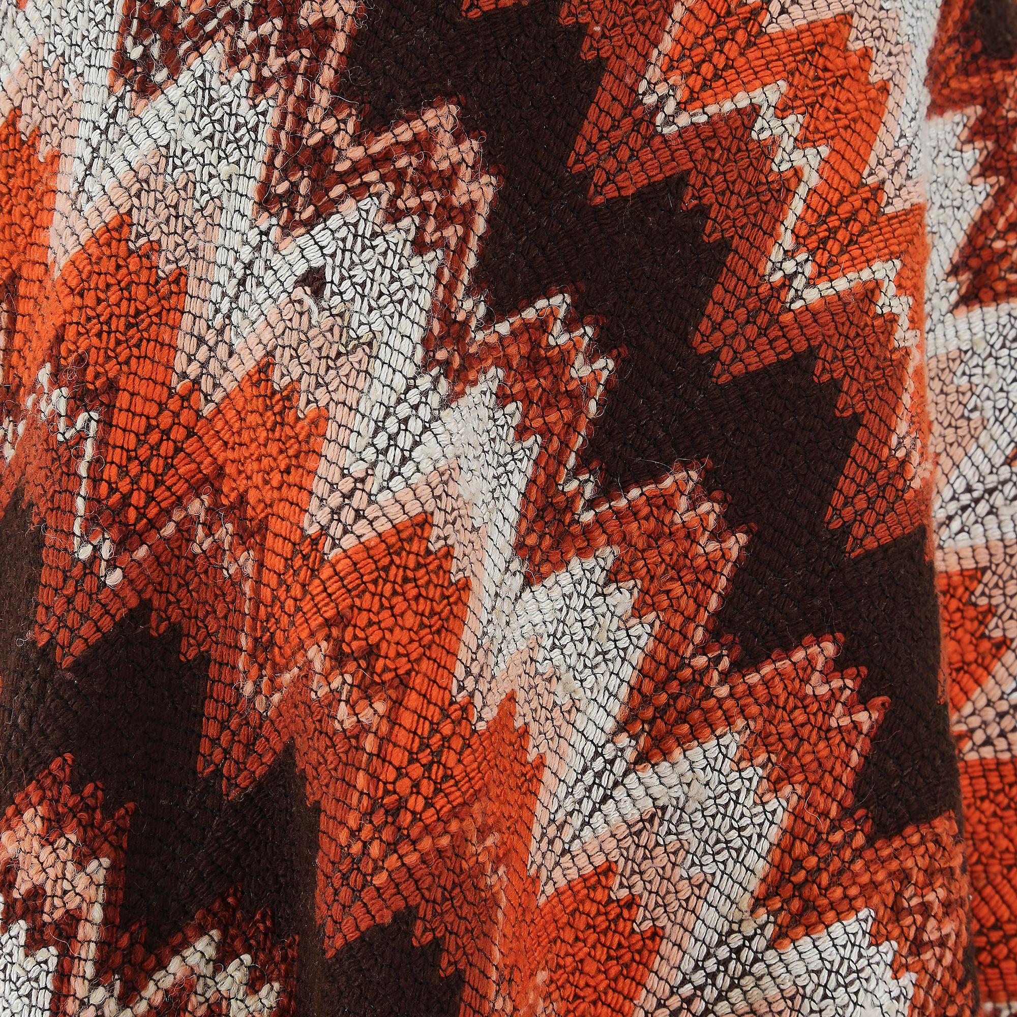 1970s Reldan Textured Wool Orange Tone Skirt 1