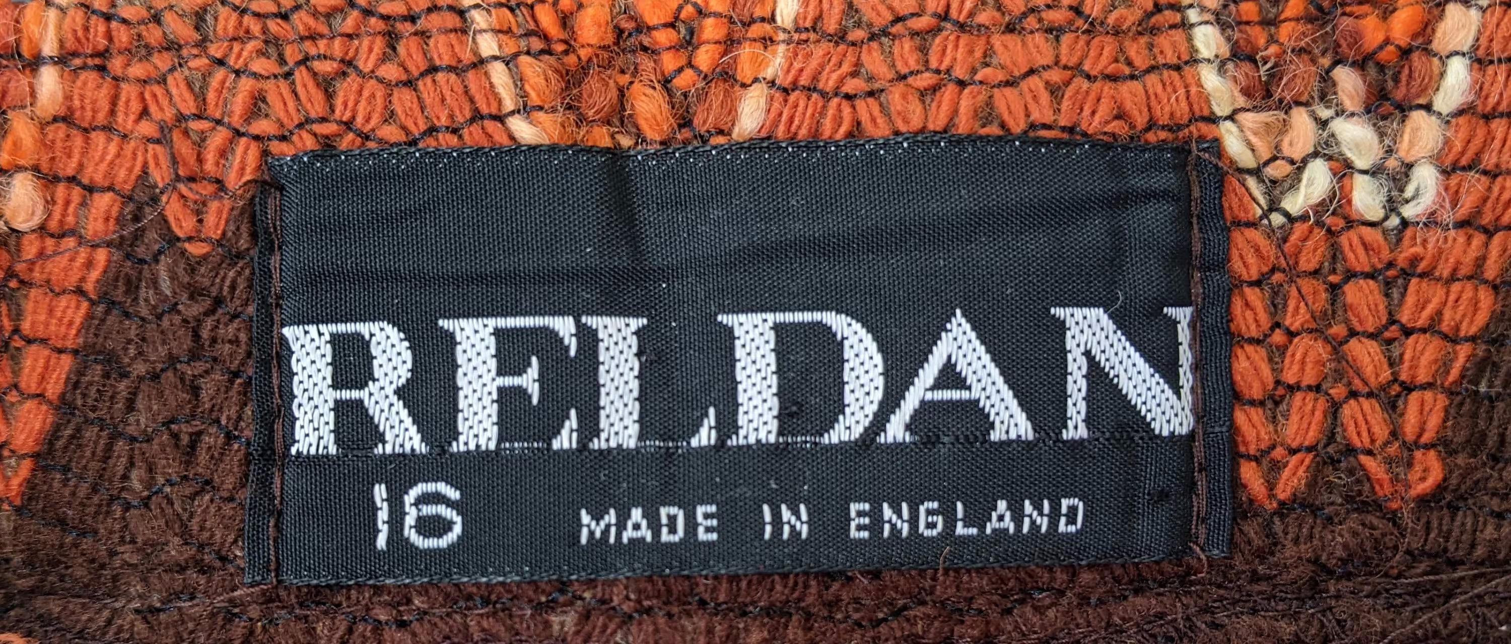 1970s Reldan Textured Wool Orange Tone Skirt 2