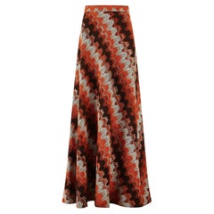 1970s Reldan Textured Wool Orange Tone Skirt