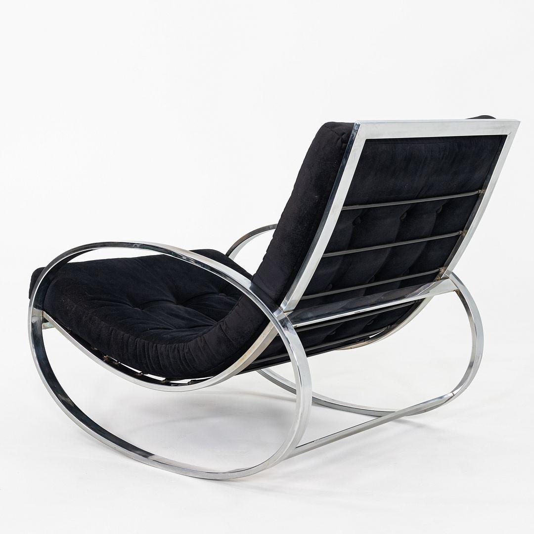 1970er Renato Zevi für Selig Ellipse Loungesessel und Ottomane aus Stahl und Stoff im Angebot 1