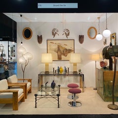 1970s Renato Zevi Vintage Chrome Brass Glass Console Table Desk Romeo Rega Sofa