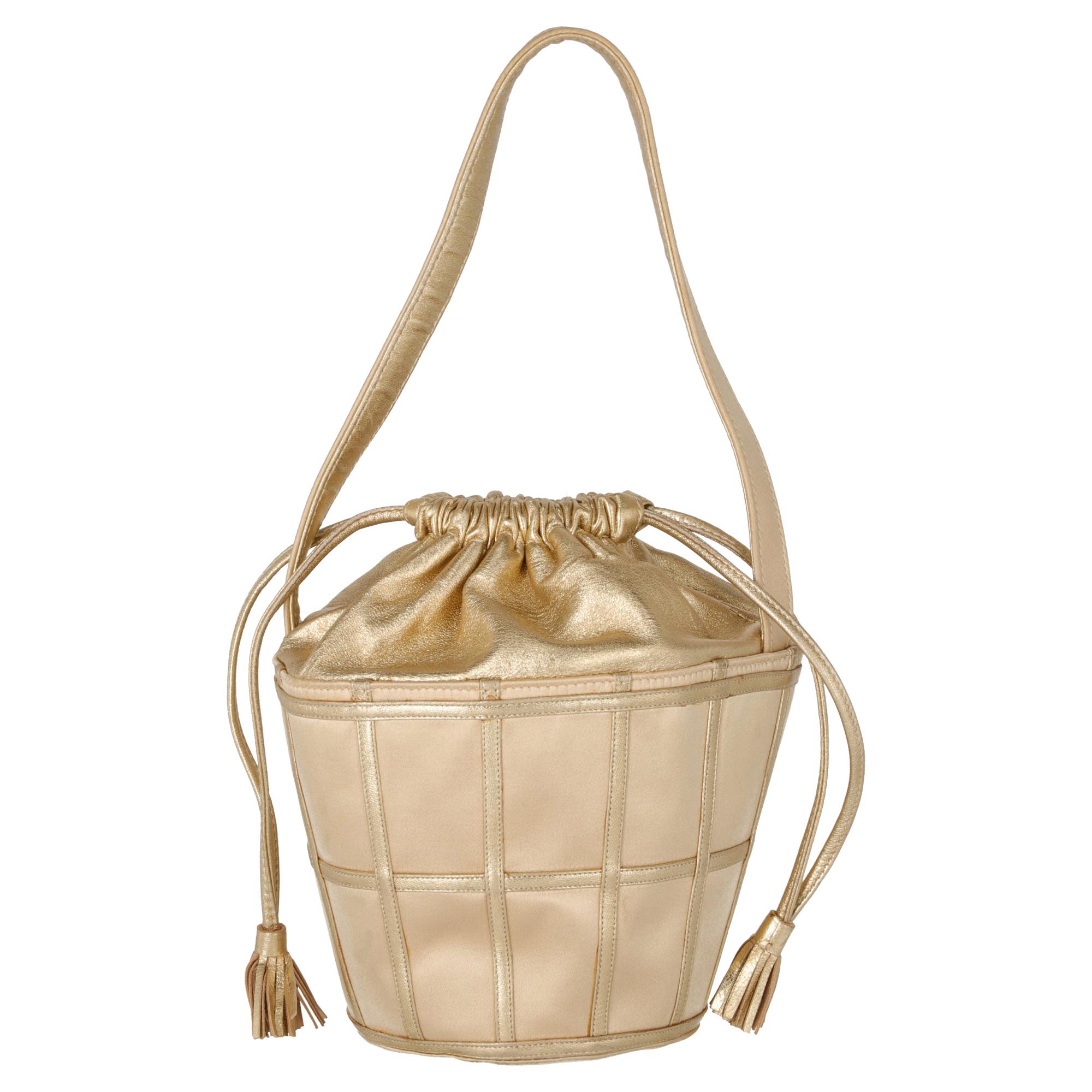 1970s Rene Caovilla Gold Bucket Bag