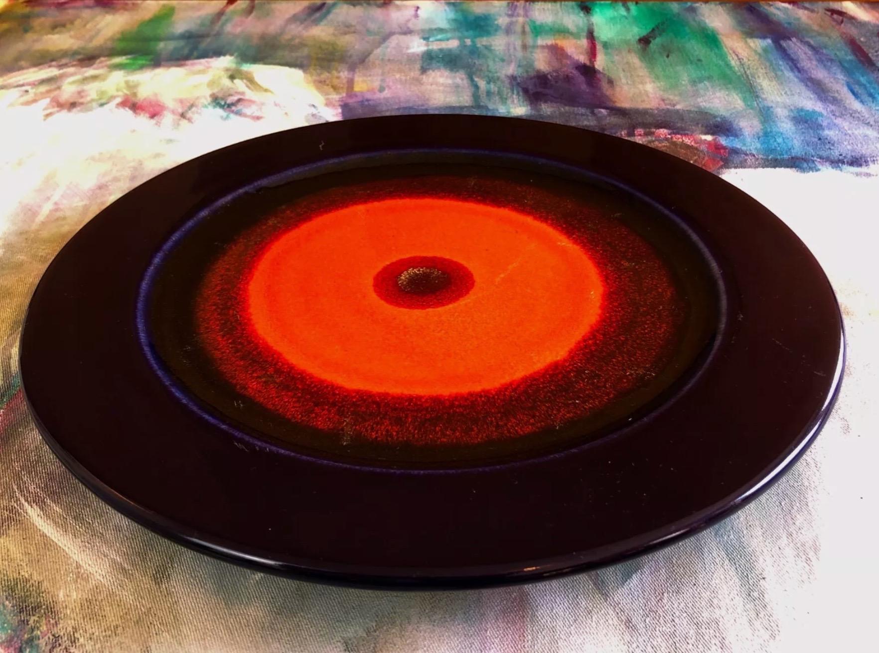 1970er Jahre René Neue für Hutschenreuther ''Solar'' Serie, 2 Wandteller, Fettlava im Angebot 2