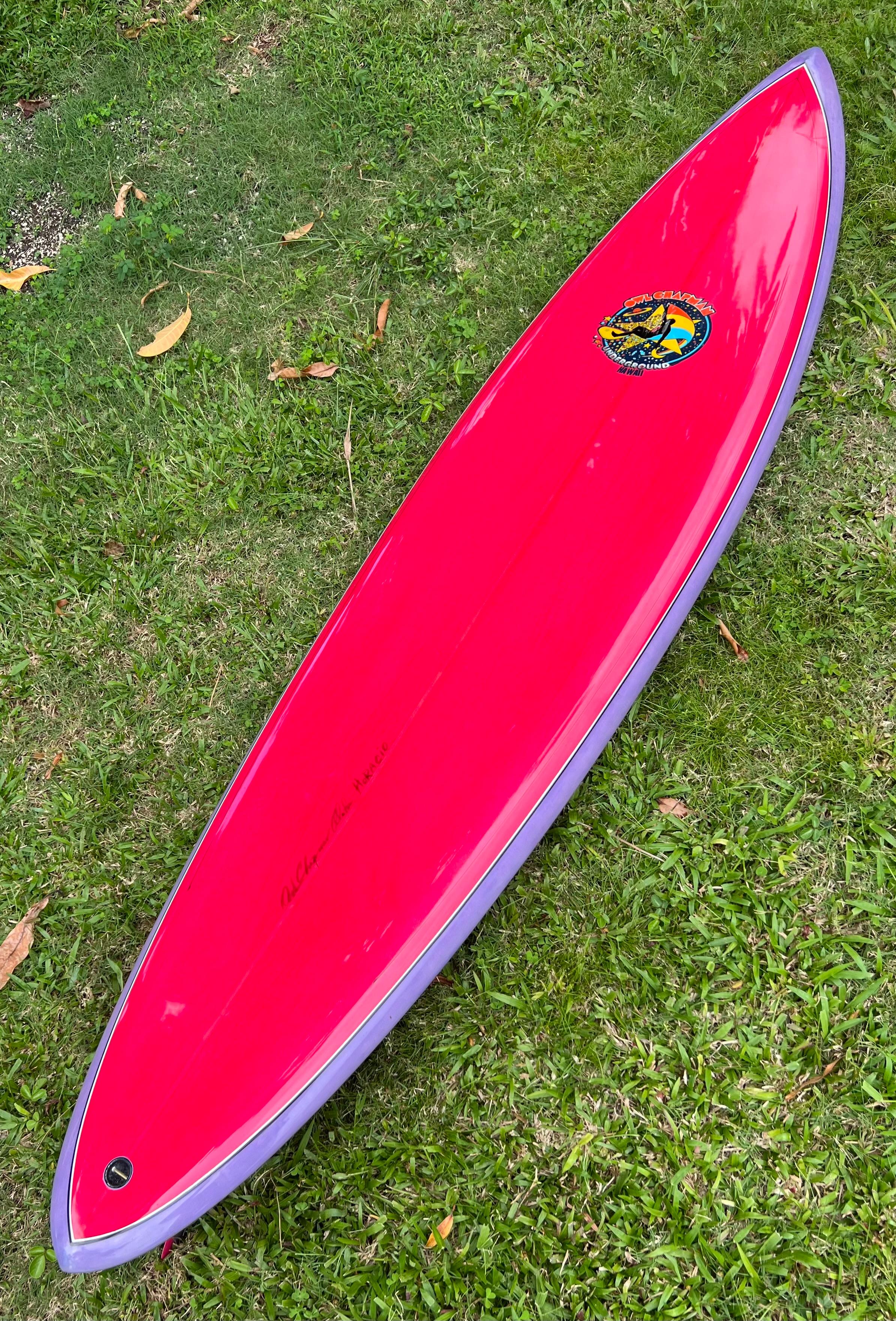 American 1970s Replica Owl Chapman Underground Hawaii Pintail Surfboard For Sale