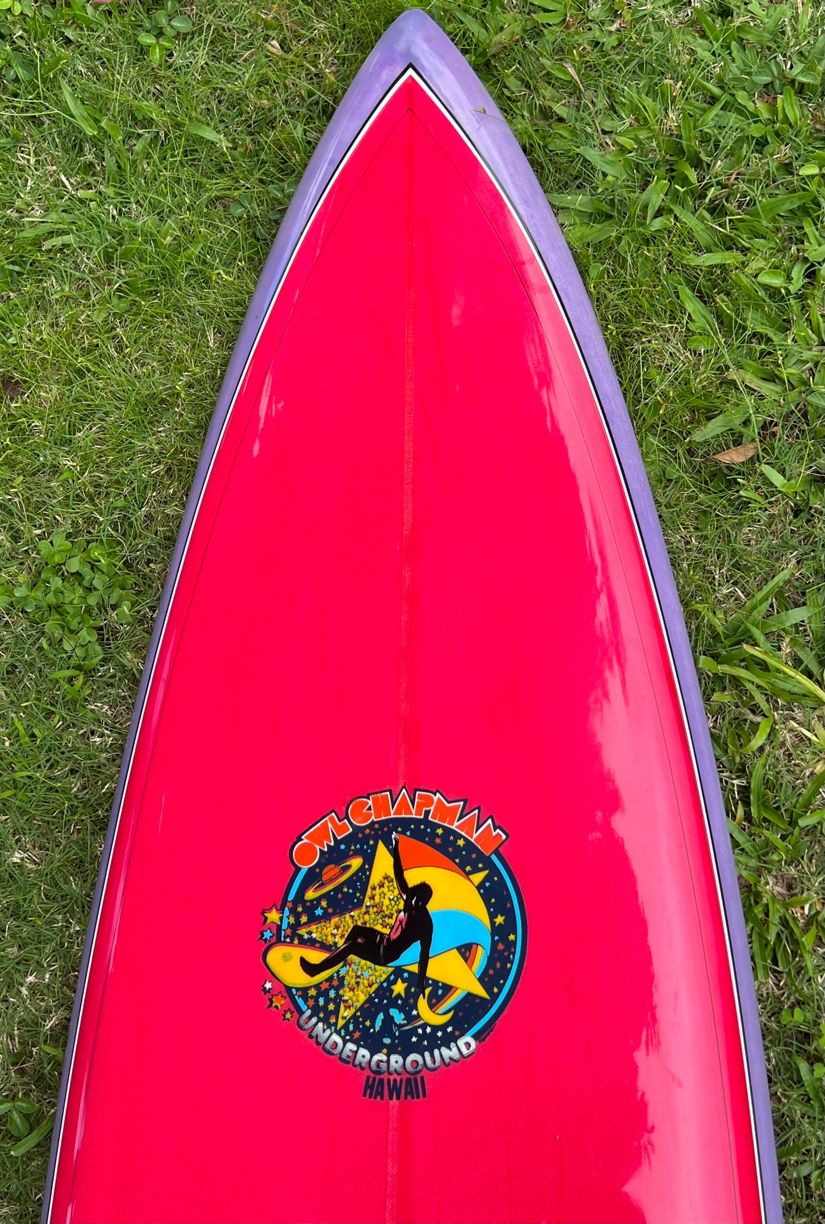 Contemporary 1970s Replica Owl Chapman Underground Hawaii Pintail Surfboard For Sale