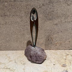 1970s Republic Ireland Modernist Bronze Madonna & Child Sculpture