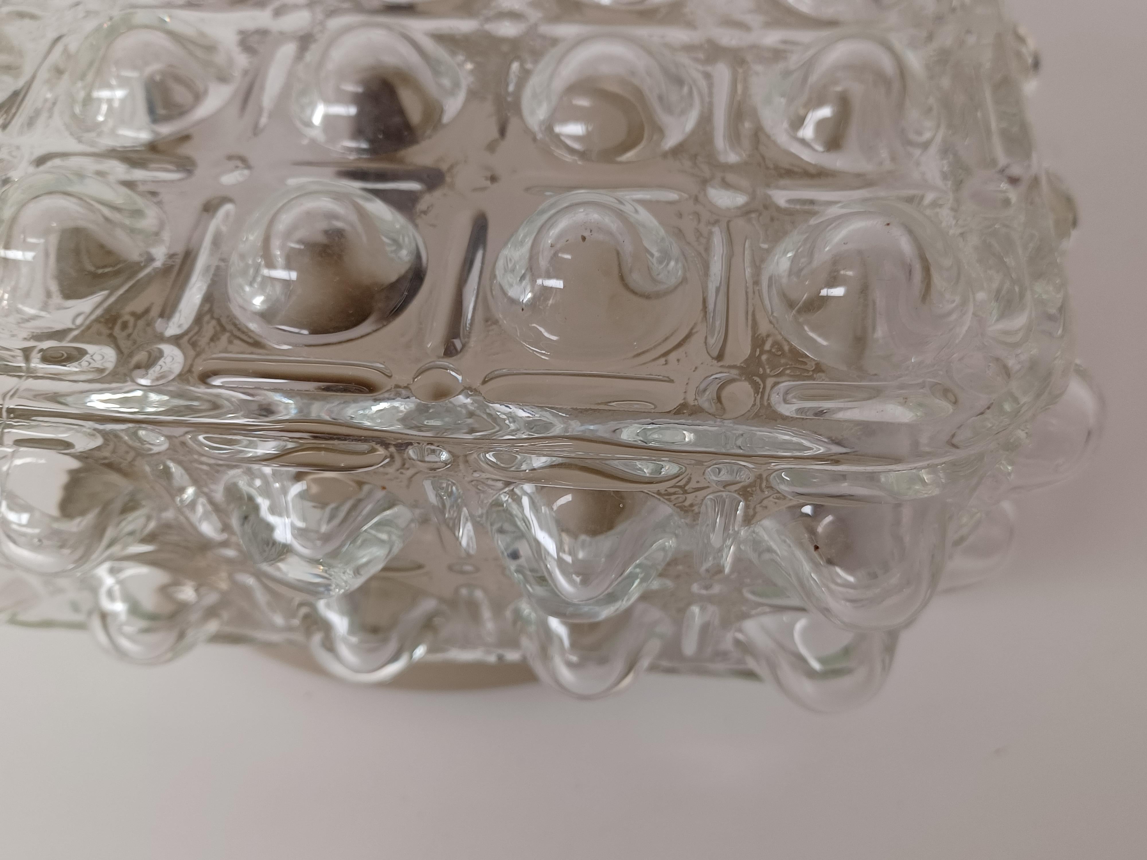 Late 20th Century 1970's Restored and Rewired Danish Glass Flush Mount  For Sale