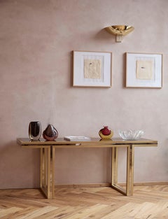 Tavolo da console Romeo Rega restaurato degli anni '70