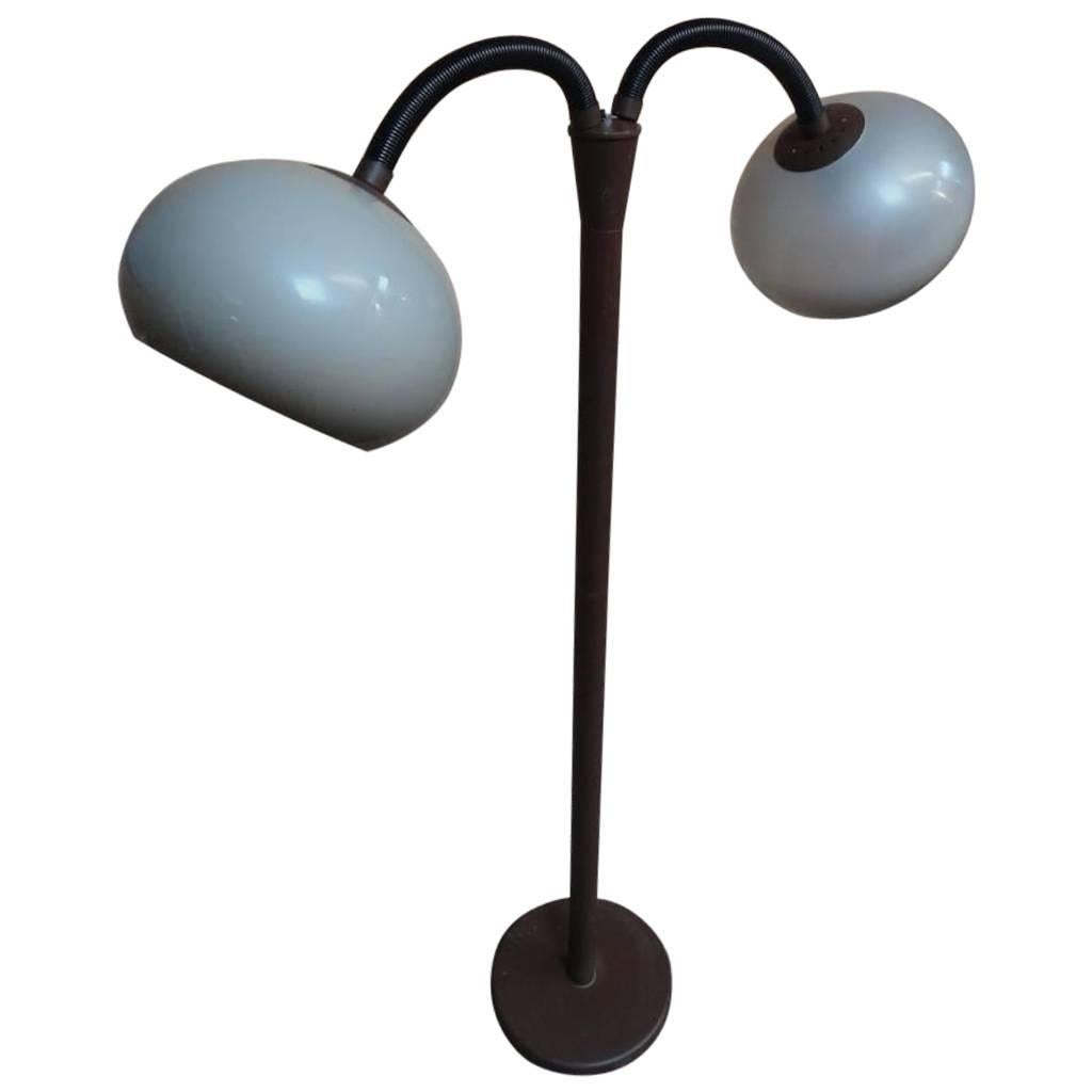 1970 Retro Vintage Freestanding Dijkstra Mushroom Shaped Two Lights Floor Lamp