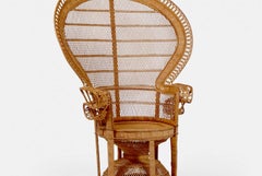 1970s Retro Wicker Peacock Armchair