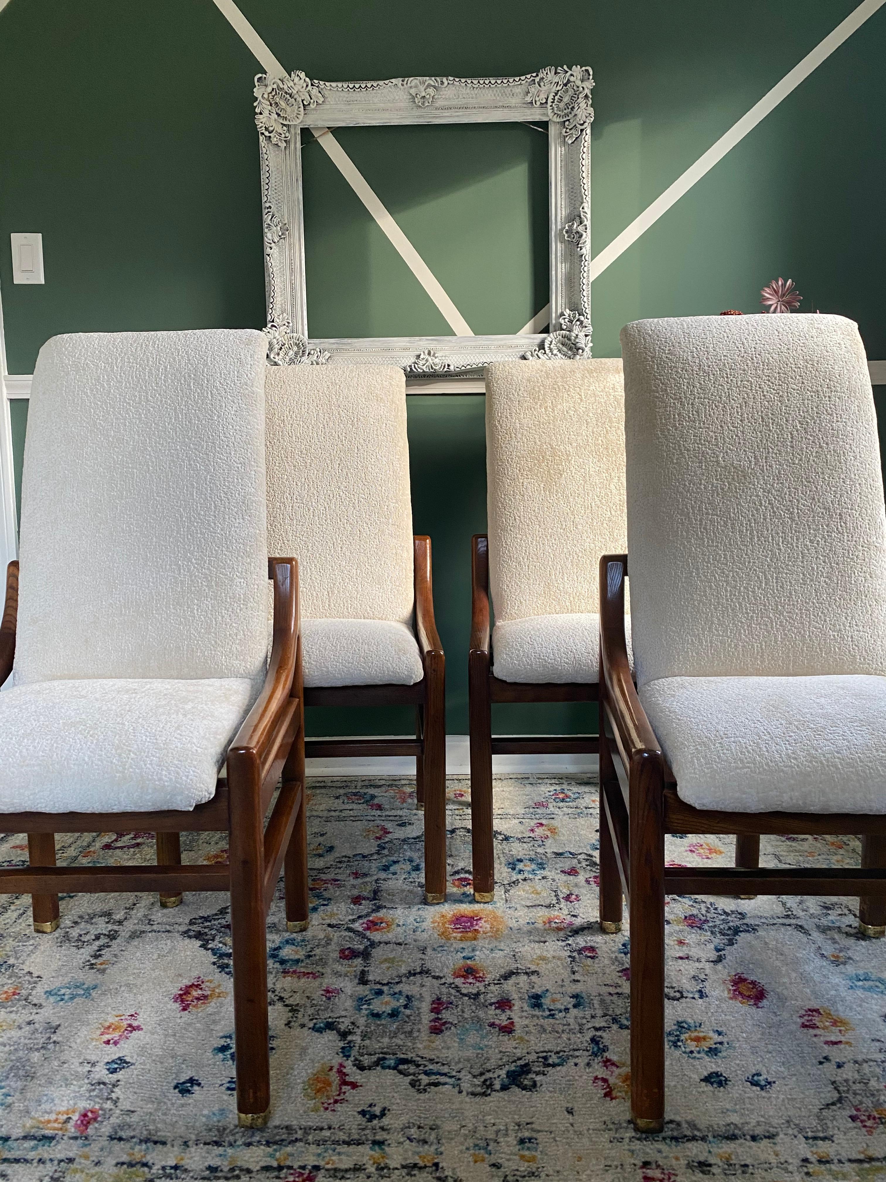 1970er Jahre neu gepolsterte Henredon-Esszimmerstühle - 4er-Set (Spätes 19. Jahrhundert) im Angebot