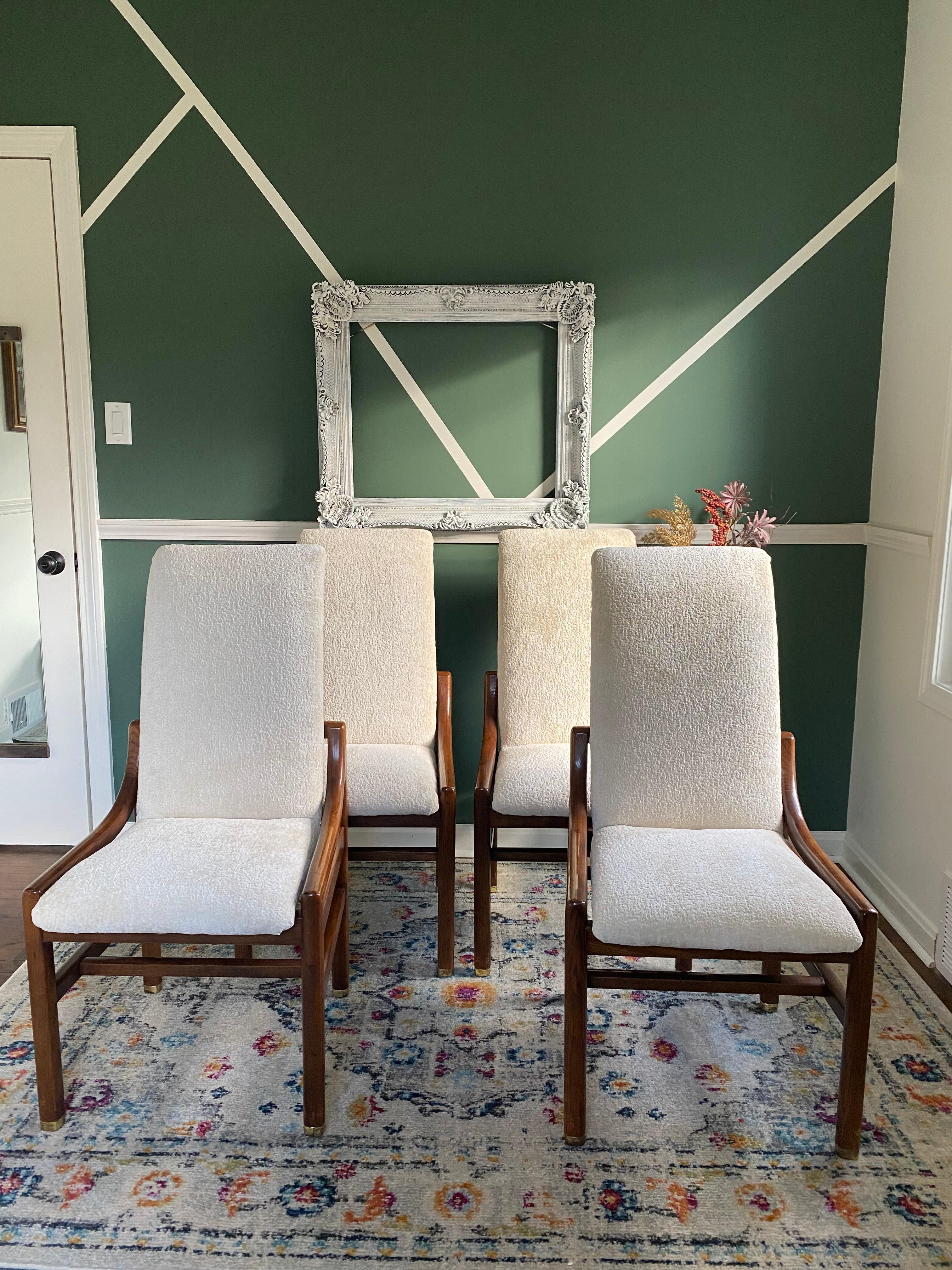 American 1970s Reupholstered Henredon Dining Chairs - Set of 4