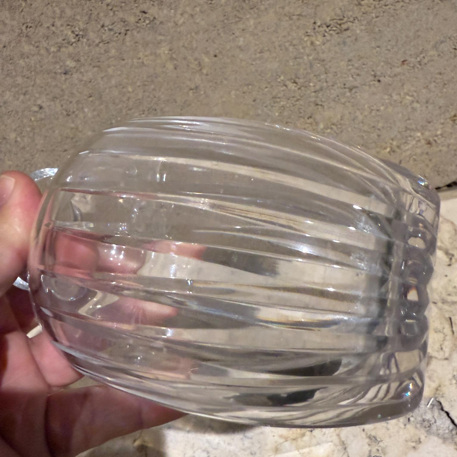 1970s Ribbed Crystal Glass Small Flower Vase 2