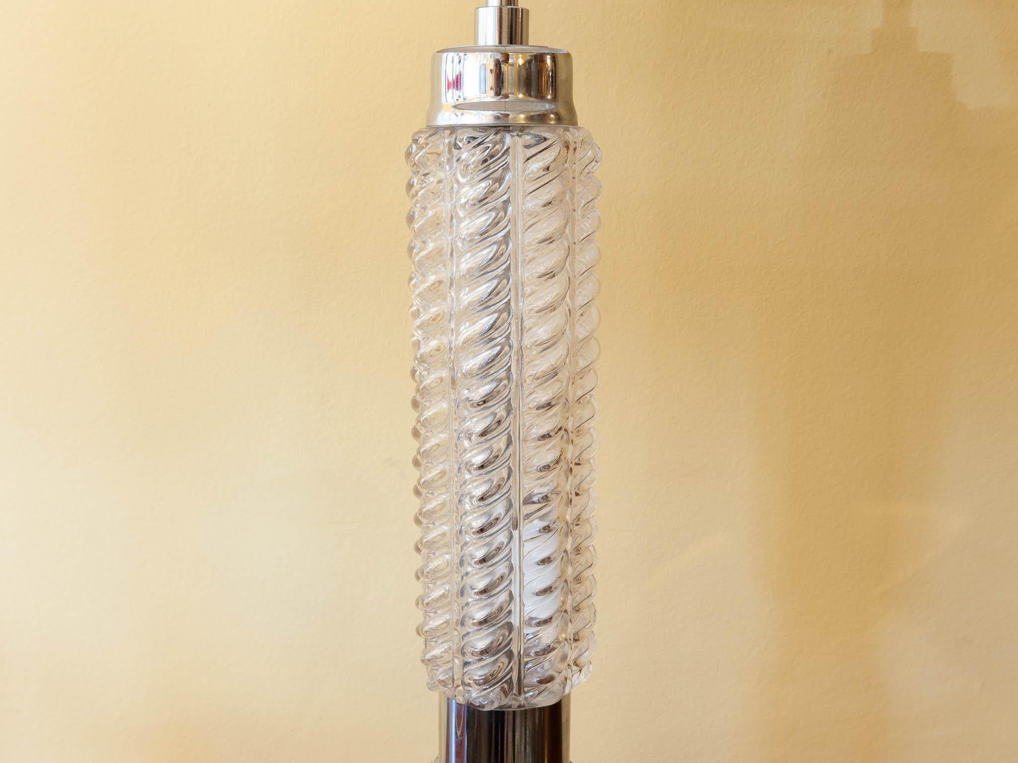 1970s Richard Essig Large Table Lamp with an Illuminated Glass Base In Good Condition In London, GB